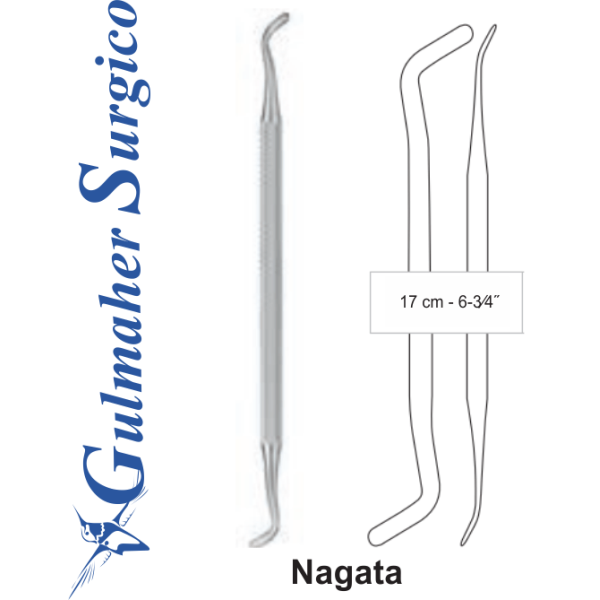 NAGATA Septum elevator · blunt · double-ended · 17cm
