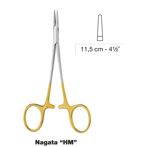 Nagata Needle Holder, Smooth TC 11.5cm