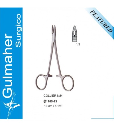 Collier Needle Holder, 13cm, Both Jaws Fenestrated