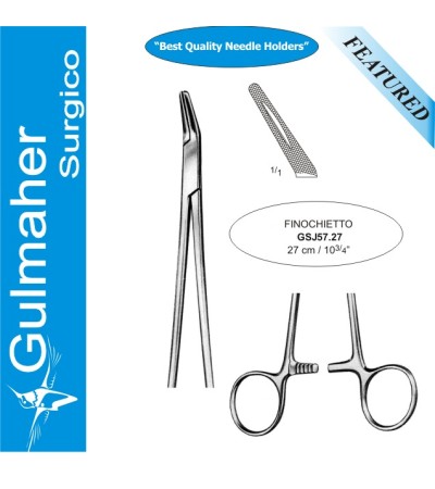 Finochietto Needle Holder, Serrated Angled Jaws, 27cm