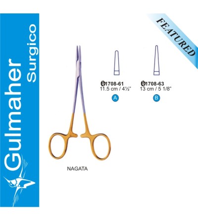 Nagata Needle Holder, Smooth TC 11.5cm 