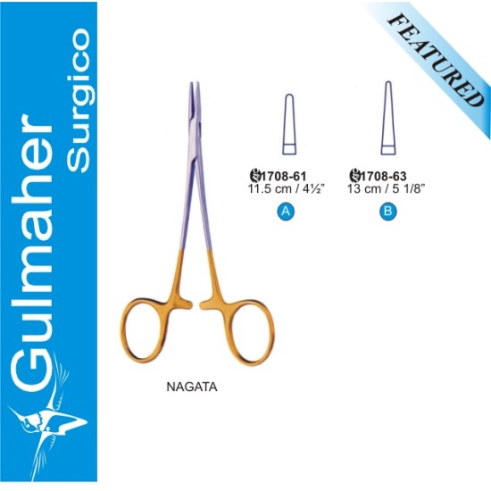 Nagata Needle Holder, Smooth TC 11.5cm 