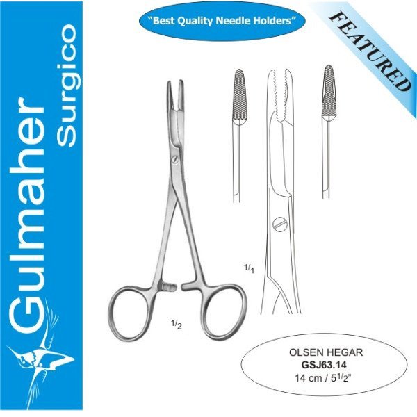 Olsen Hegar Needle Holder, Scissors, 14cm, Std Pattern