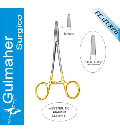 WEBSTER NEEDLE HOLDER  SMOOTH Tip 12.5CM