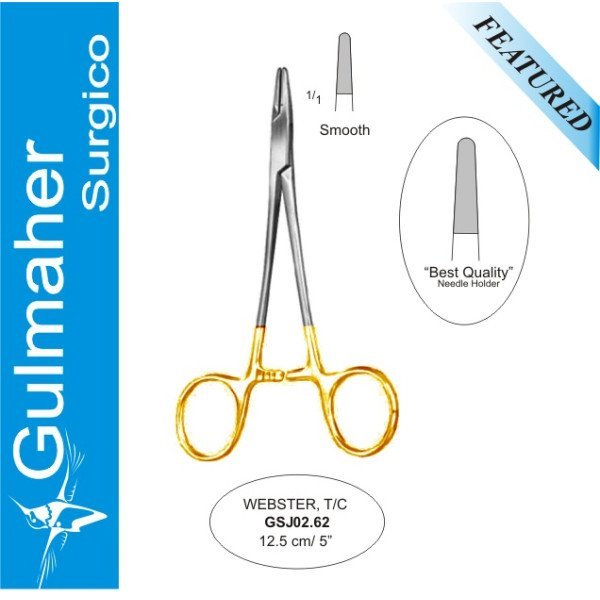 WEBSTER NEEDLE HOLDER SMOOTH Tip 12.5cm WEBSTER NEEDLE HOLDER SMOOTH Tip 12.5cm