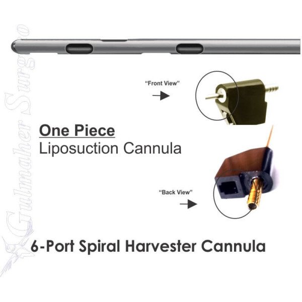 MicroAir 6-Port Spiral Harvester Cannula