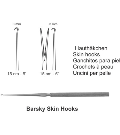 Barsky Skin Hooks 3 Mm 15 Cm - 6˝