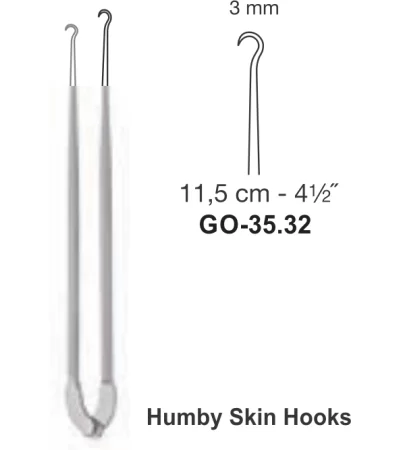 Humby Skin Double Hooks | Plastic Surgery Instruments