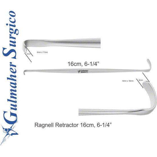 Ragnell Retractor, Double Ended 16cm