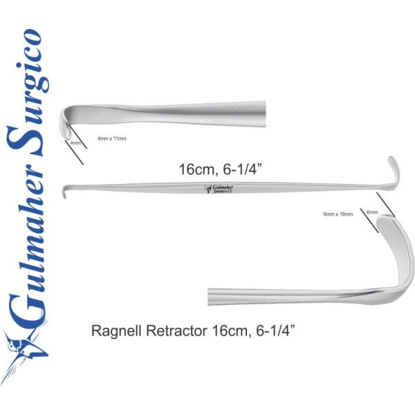 Ragnell Retractor, Double Ended 16cm