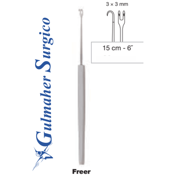 Freer Skin Hook, 3 × 3mm, 15cm - 6˝ Freer Skin Hook, 3 × 3mm, 15cm - 6˝