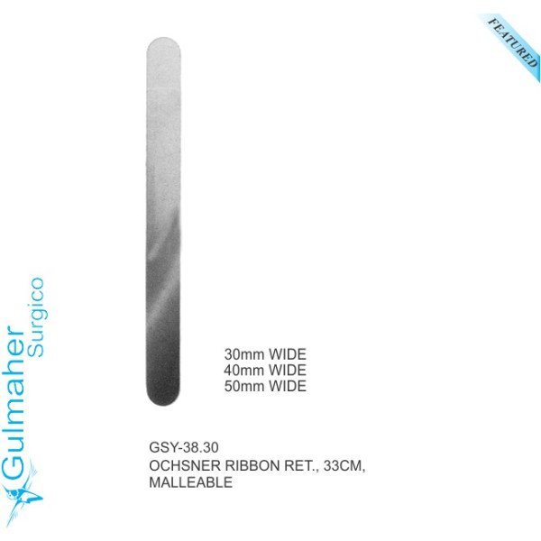 Ochsner Ribbon Retractor, 33cm, Malleable Ochsner Ribbon Retractor, 33cm, Malleable