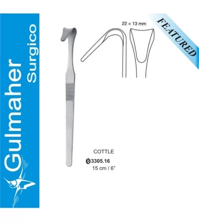Cottle Alar Retractor, Total Length 15cm - 6 Inch. Cottle Alar Retractor, Total Length 15cm - 6 Inch.