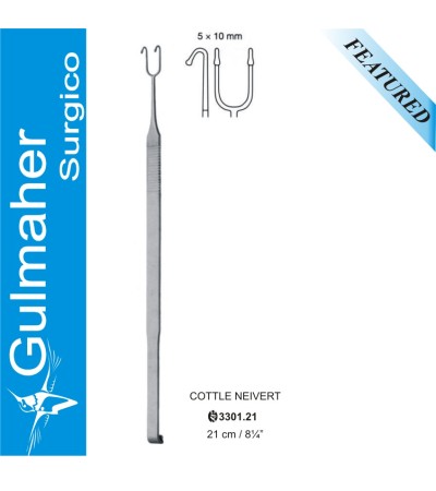 Cottle Neivert Retractor, 21cm, Double Ended, 5x10mm