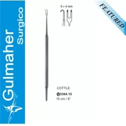 Cottle Double Hook, Sharp, 3X4mm Wide, 15cm