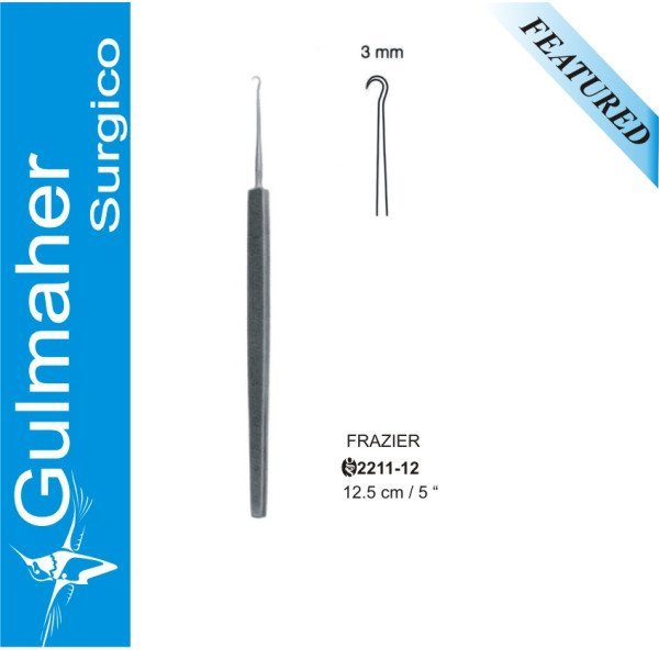 Frazier Dura Hook - Skin Retractor 3mm, 12.5cm- 5"
