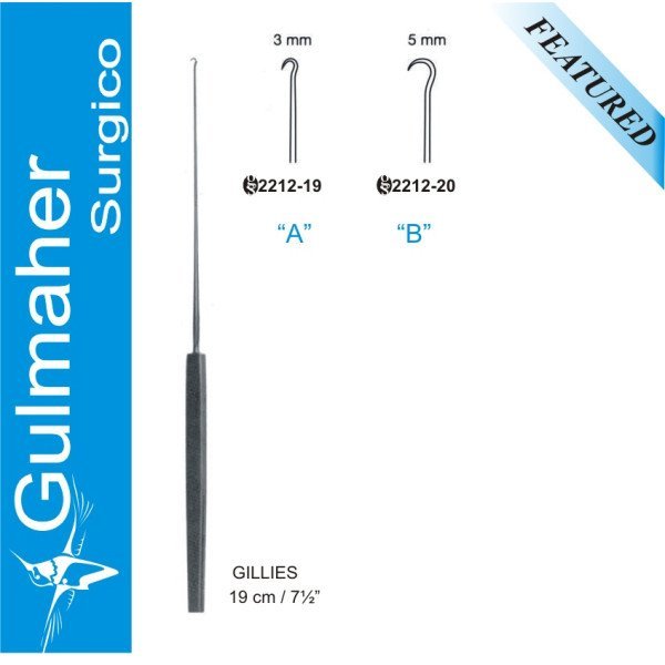 Gillies Skin Hook 19cm / 7-1/2" - Reusable