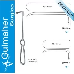 Kocher Retractor, 12mm Wide X 60mm Deep, 22cm