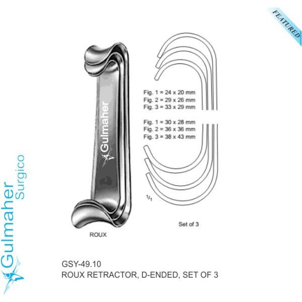 Roux Retractor, D-Ended, Set Of 3 Roux Retractor, D-Ended, Set Of 3