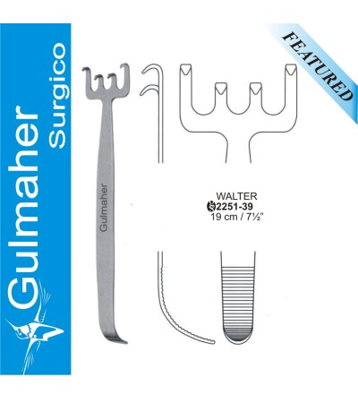 WALTER Retractor 4 Prongs, 19cm