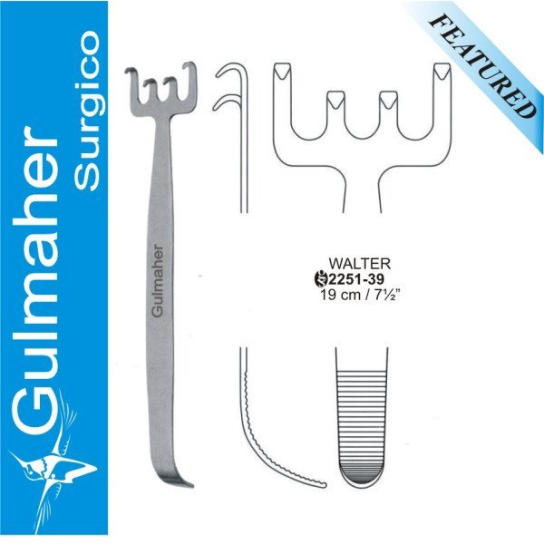 WALTER Retractor 4 Prongs, 19cm