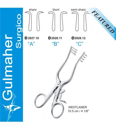 Weitlaner self retaining retractor, 10.5cm