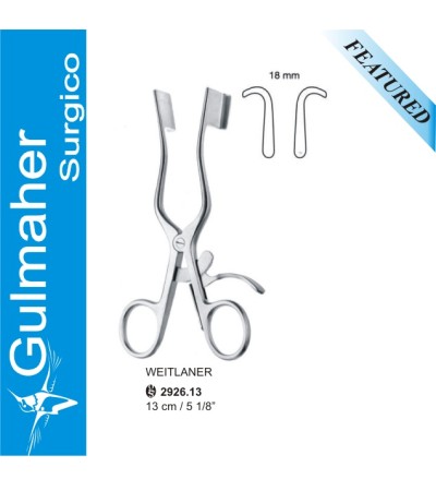 WEITLANER Retractor, Solid Blades, 13cm 18mm