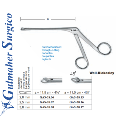 Weil-Blakesley Nasal Forceps 11.5 cm - 41⁄2˝  2.0mm