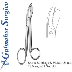 Bruns Bandage & Plaster Shear, 23.5cm, W/1 Ser.bld