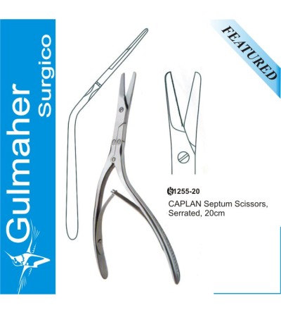 CAPLAN Nasal Septum septate Scissors, Serrated, 20cm