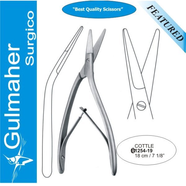 Cottle Dorsal Nasal Scissors Angled 18cm / 7”