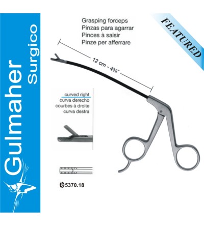 Endoscopic Facelift Grasping Forceps, Curved Right, 12cm