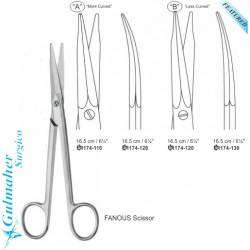 Fanous Dissecting Dorsal Nasal Curved Scissors 