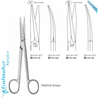 Fanous Dissecting Scissors Curved