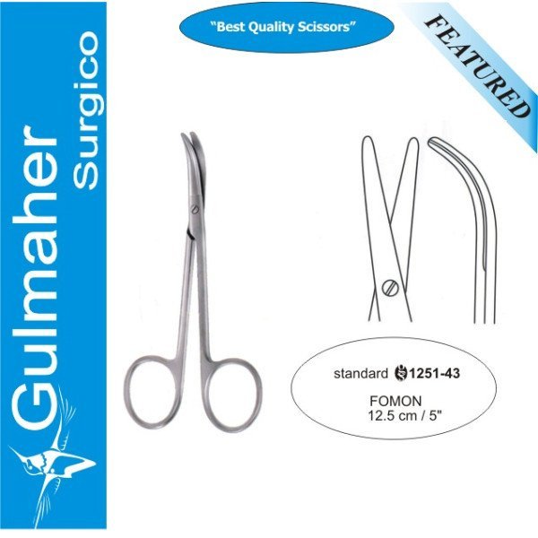 Fomon Nasal Dorsal Scissors, Strong Curved 12.5cm