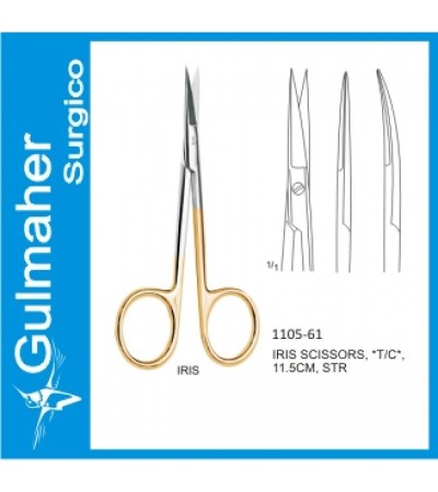 Iris Surgical Scissors. Curved 4-1/2"