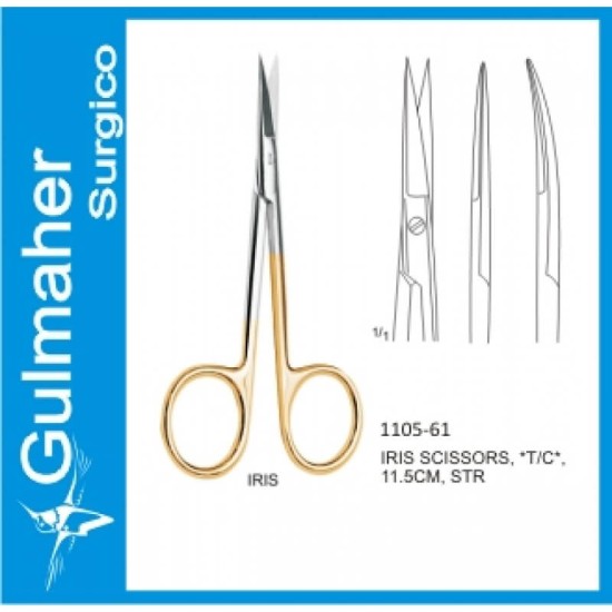 Iris Surgical Scissors. Curved 4-1/2"