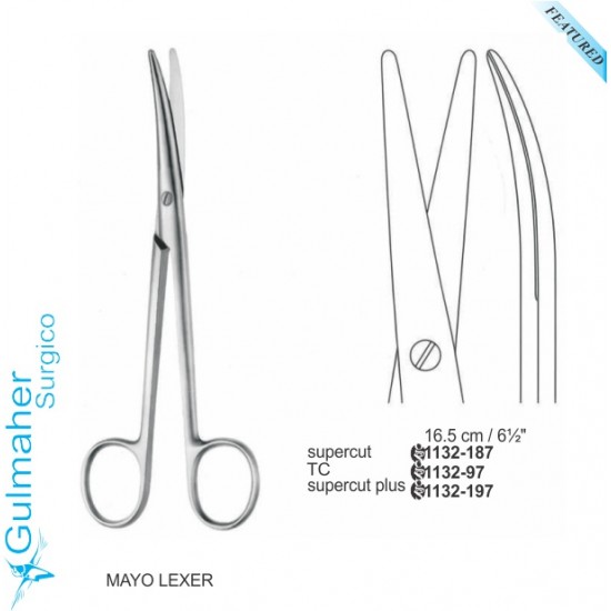 Mayo Lexer Surgical Scissors Curved 16.5cm