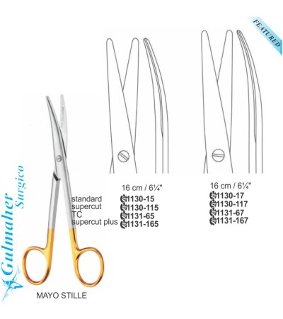 Mayo Stille Scissors Curved 16cm Tungsten Carbide