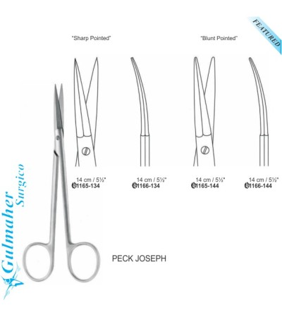 Peck Joseph Nasal Curved Scissors 14cm