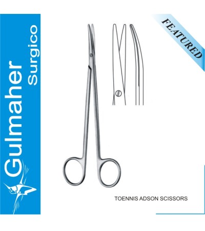 Toennis Adson Scissors Curved 18cm