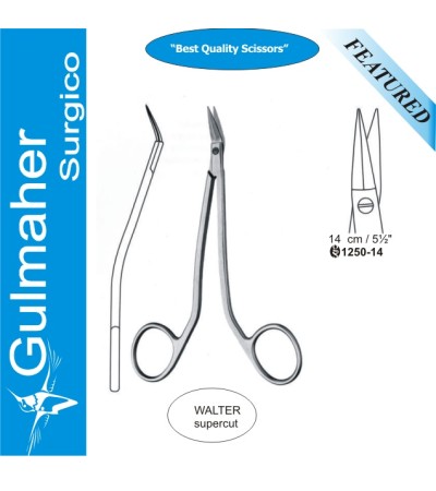 WALTER Scissors, COTTLE Dorsal Supercut Curved, 16cm