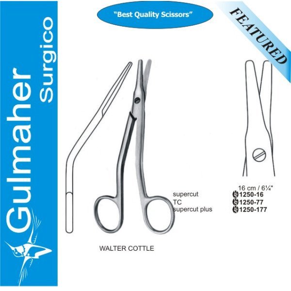 WALTER COTTLE Dorsal Scissors, Supercut Curved, 16cm WALTER COTTLE Dorsal Scissors, Supercut Curved, 16cm