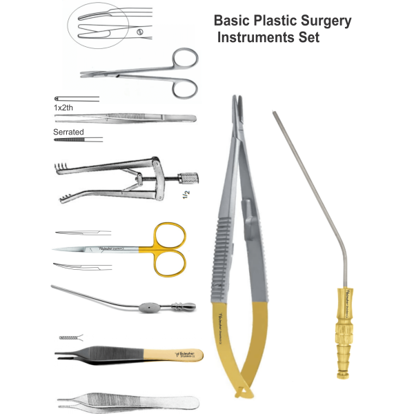Basic Plastic Surgery Instruments Set— 13 Pieces