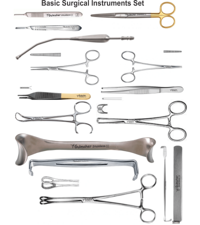 Basic Surgical Instrument Set for Operating Room.