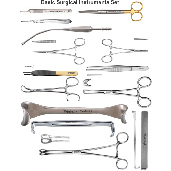 Basic Surgical Instrument Set for Operating Room.