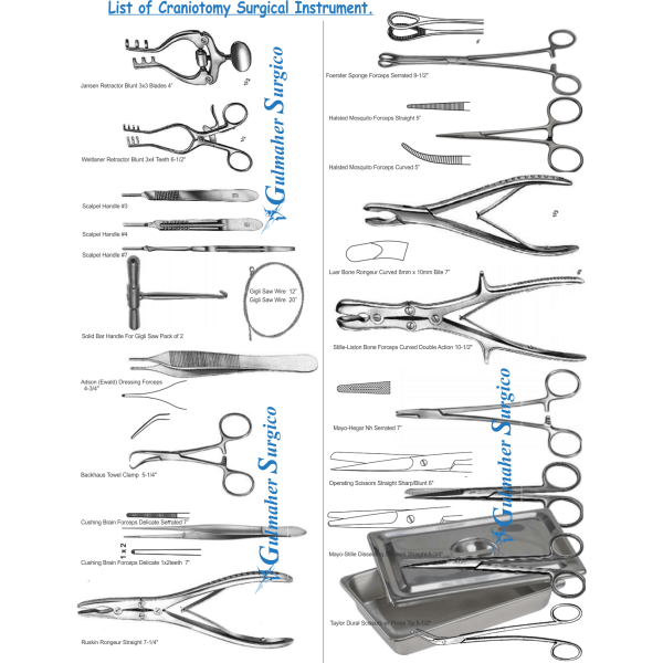 Craniotomy Surgical Instrument Set — 53pieces Craniotomy Surgical Instrument Set — 53pieces