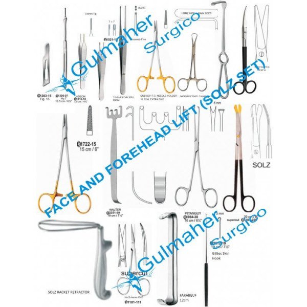 Forehead and Facelift Surgery Instruments - 20 Pieces Forehead and Facelift Surgery Instruments - 20 Pieces
