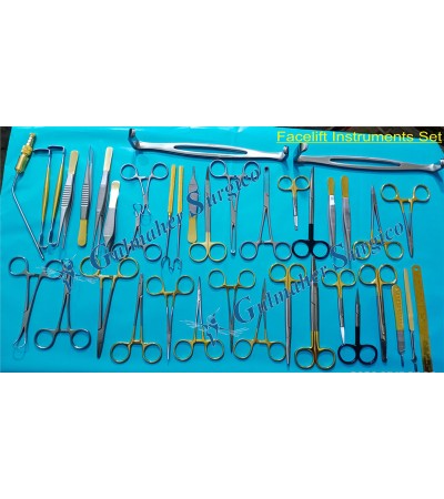 Facelift Instruments Surgical Set with Tray.