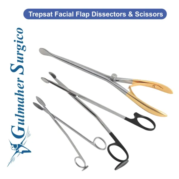 Trepsat Facial Flap Dissector & Scissors Set —10 Instruments Trepsat Facial Flap Dissector & Scissors Set —10 Instruments